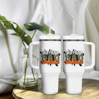 Basketball Dad Tumbler With Handle Camouflage Flame Graphic For Sport Lover