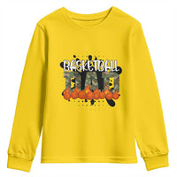 Basketball Dad Youth Sweatshirt Camouflage Flame Graphic For Sport Lover - Wonder Print Shop