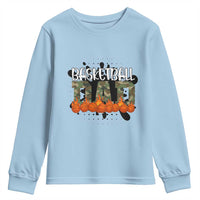 Basketball Dad Youth Sweatshirt Camouflage Flame Graphic For Sport Lover - Wonder Print Shop
