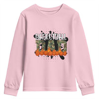 Basketball Dad Youth Sweatshirt Camouflage Flame Graphic For Sport Lover - Wonder Print Shop