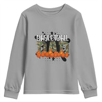 Basketball Dad Youth Sweatshirt Camouflage Flame Graphic For Sport Lover - Wonder Print Shop