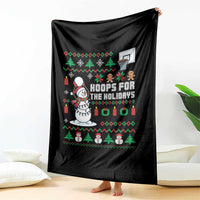 Funny Christmas Basketball Snowmen Throw Blanket Hoops For The Holidays Ugly Sweater - Wonder Print Shop