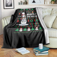 Funny Christmas Basketball Snowmen Throw Blanket Hoops For The Holidays Ugly Sweater - Wonder Print Shop