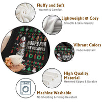 Funny Christmas Basketball Snowmen Throw Blanket Hoops For The Holidays Ugly Sweater - Wonder Print Shop