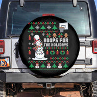 Funny Christmas Basketball Snowmen Spare Tire Cover Hoops For The Holidays Ugly Sweater - Wonder Print Shop