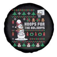 Funny Christmas Basketball Snowmen Spare Tire Cover Hoops For The Holidays Ugly Sweater - Wonder Print Shop