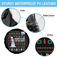 Funny Christmas Basketball Snowmen Spare Tire Cover Hoops For The Holidays Ugly Sweater - Wonder Print Shop