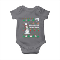 Funny Christmas Basketball Snowmen Baby Onesie Hoops For The Holidays Ugly Sweater - Wonder Print Shop