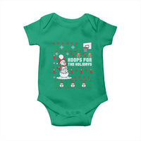 Funny Christmas Basketball Snowmen Baby Onesie Hoops For The Holidays Ugly Sweater - Wonder Print Shop