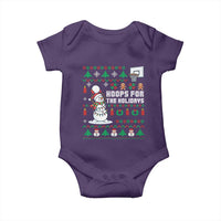 Funny Christmas Basketball Snowmen Baby Onesie Hoops For The Holidays Ugly Sweater - Wonder Print Shop