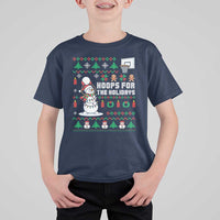Funny Christmas Basketball Snowmen T Shirt For Kid Hoops For The Holidays Ugly Sweater - Wonder Print Shop