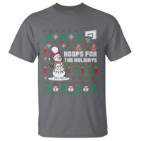 Funny Christmas Basketball Snowmen T Shirt Hoops For The Holidays Ugly Sweater - Wonder Print Shop