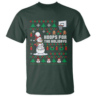 Funny Christmas Basketball Snowmen T Shirt Hoops For The Holidays Ugly Sweater - Wonder Print Shop