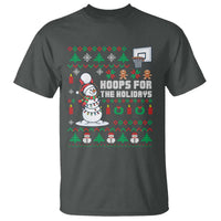 Funny Christmas Basketball Snowmen T Shirt Hoops For The Holidays Ugly Sweater - Wonder Print Shop