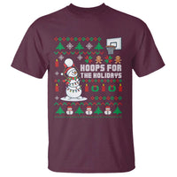 Funny Christmas Basketball Snowmen T Shirt Hoops For The Holidays Ugly Sweater - Wonder Print Shop