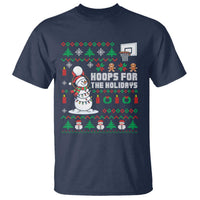 Funny Christmas Basketball Snowmen T Shirt Hoops For The Holidays Ugly Sweater - Wonder Print Shop