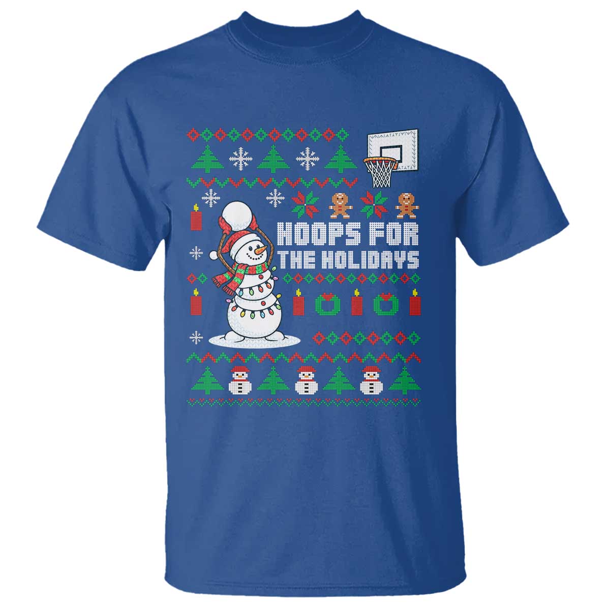 Funny Christmas Basketball Snowmen T Shirt Hoops For The Holidays Ugly Sweater - Wonder Print Shop