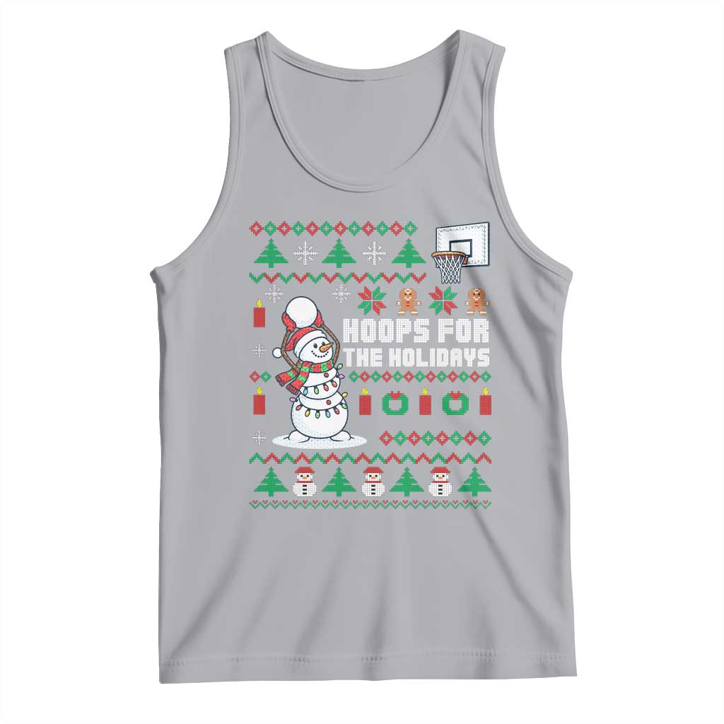 Funny Christmas Basketball Snowmen Tank Top Hoops For The Holidays Ugly Sweater - Wonder Print Shop
