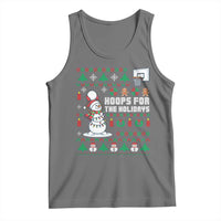 Funny Christmas Basketball Snowmen Tank Top Hoops For The Holidays Ugly Sweater - Wonder Print Shop