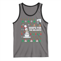 Funny Christmas Basketball Snowmen Tank Top Hoops For The Holidays Ugly Sweater - Wonder Print Shop