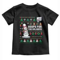 Funny Christmas Basketball Snowmen Toddler T Shirt Hoops For The Holidays Ugly Sweater - Wonder Print Shop
