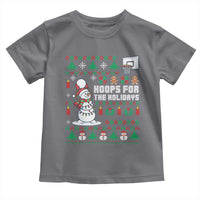 Funny Christmas Basketball Snowmen Toddler T Shirt Hoops For The Holidays Ugly Sweater - Wonder Print Shop