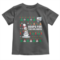 Funny Christmas Basketball Snowmen Toddler T Shirt Hoops For The Holidays Ugly Sweater - Wonder Print Shop