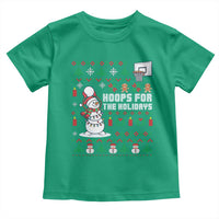 Funny Christmas Basketball Snowmen Toddler T Shirt Hoops For The Holidays Ugly Sweater - Wonder Print Shop