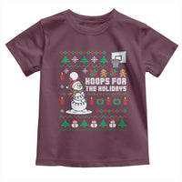 Funny Christmas Basketball Snowmen Toddler T Shirt Hoops For The Holidays Ugly Sweater - Wonder Print Shop