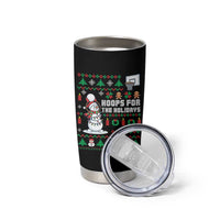 Funny Christmas Basketball Snowmen Tumbler Cup Hoops For The Holidays Ugly Sweater
