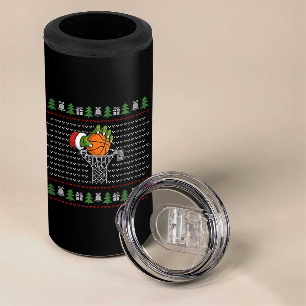 Funny Zombie Hand Basketball Christmas Gift 4 in 1 Can Cooler Tumbler