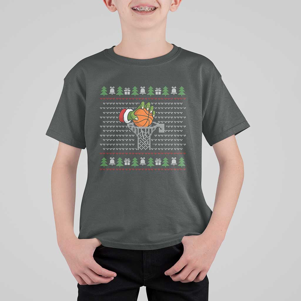 Funny Zombie Hand Basketball Christmas Gift T Shirt For Kid - Wonder Print Shop