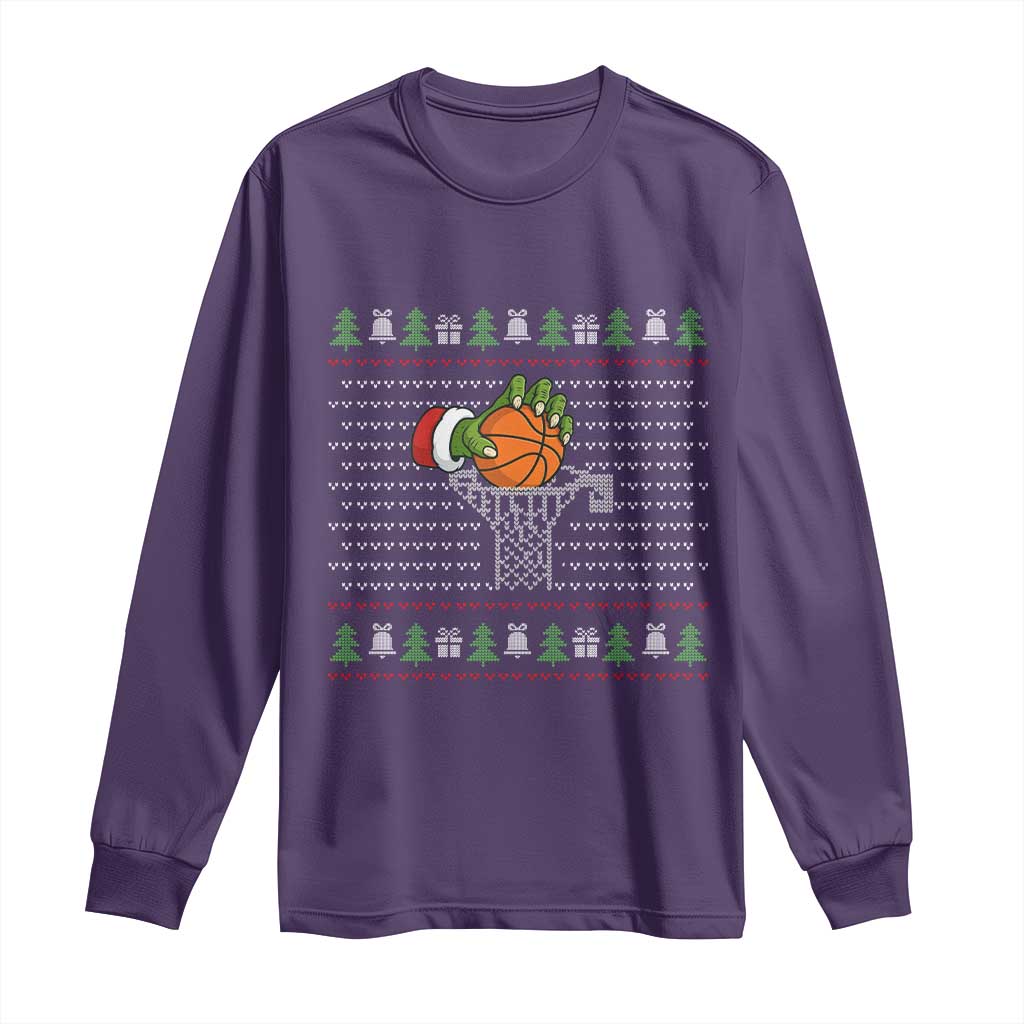 Funny Zombie Hand Basketball Christmas Gift Long Sleeve Shirt - Wonder Print Shop