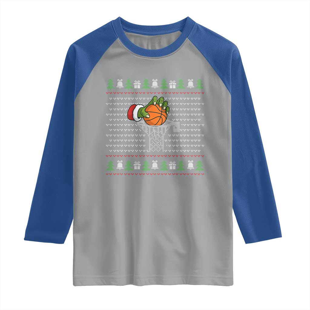 Funny Zombie Hand Basketball Christmas Gift Raglan Shirt - Wonder Print Shop