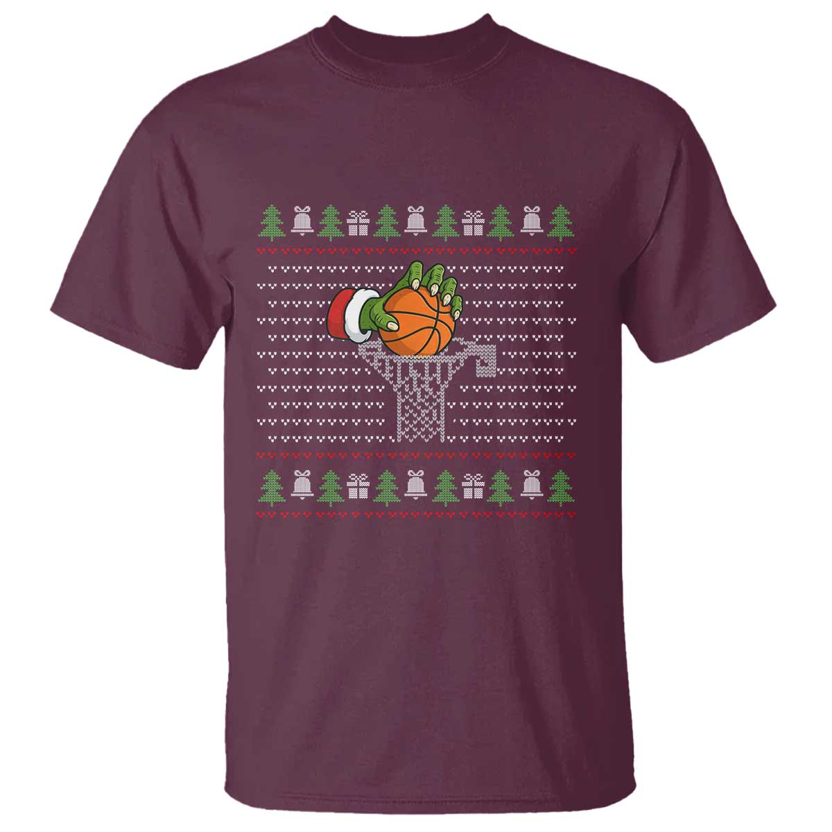 Funny Zombie Hand Basketball Christmas Gift T Shirt - Wonder Print Shop