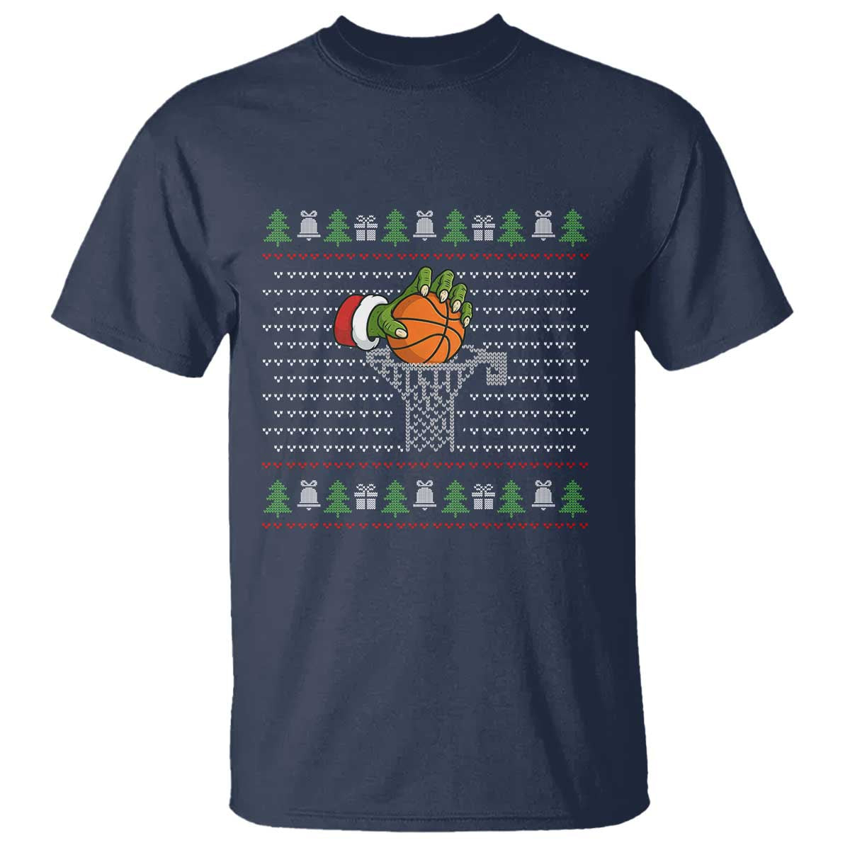 Funny Zombie Hand Basketball Christmas Gift T Shirt - Wonder Print Shop
