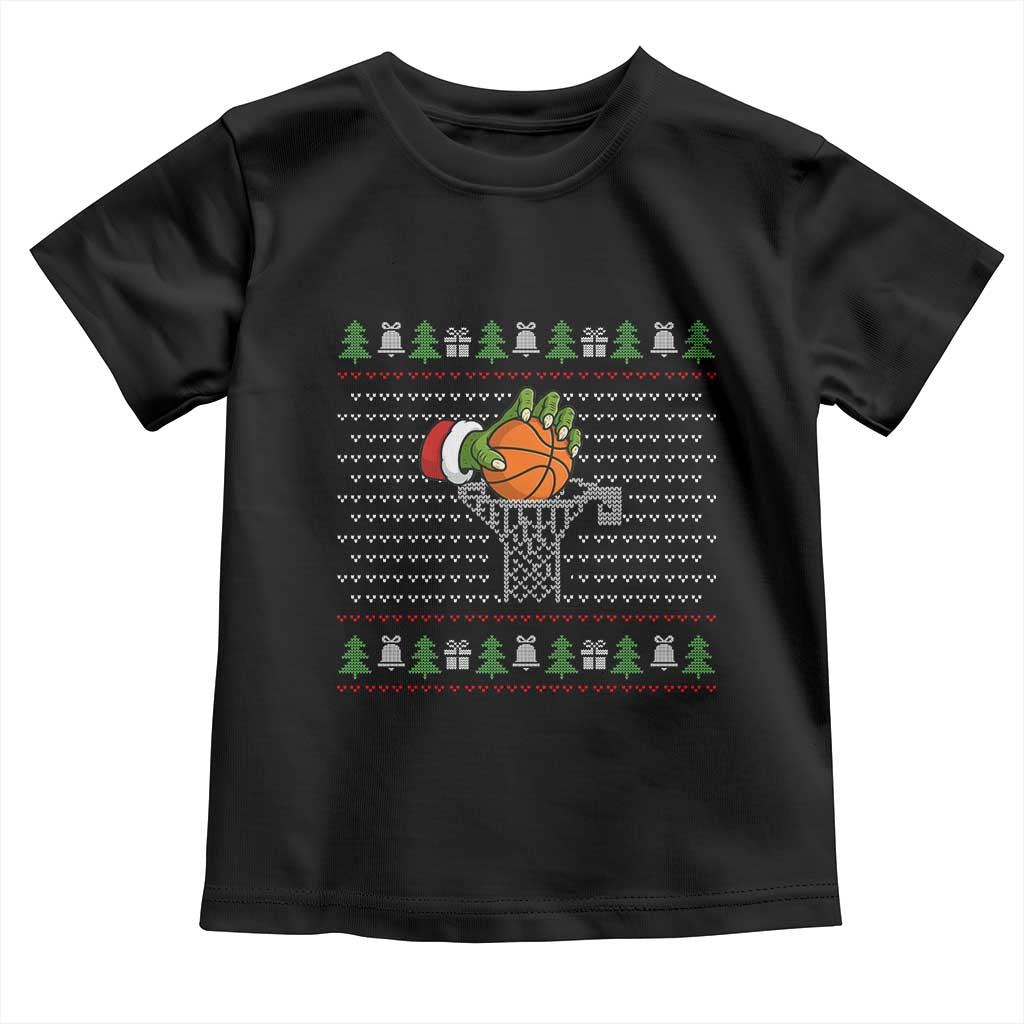 Funny Zombie Hand Basketball Christmas Gift Toddler T Shirt - Wonder Print Shop