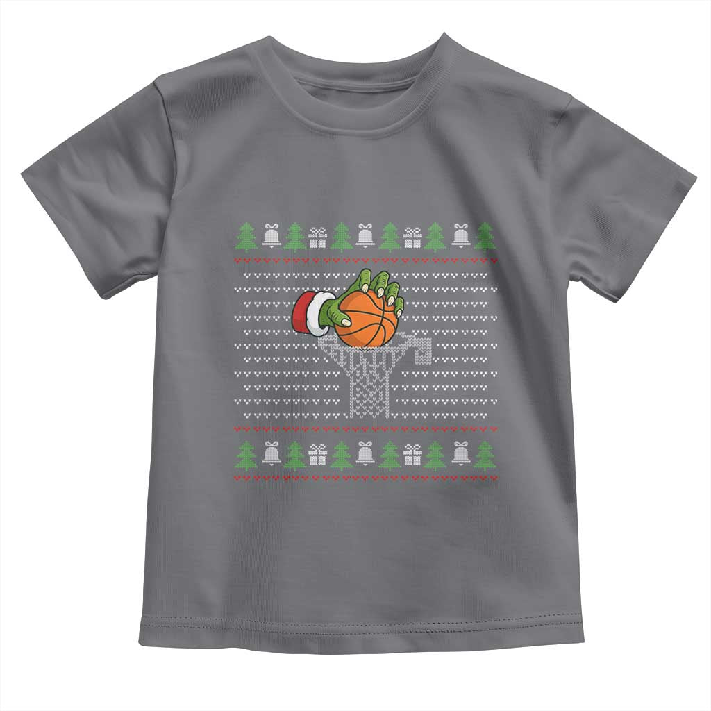 Funny Zombie Hand Basketball Christmas Gift Toddler T Shirt - Wonder Print Shop