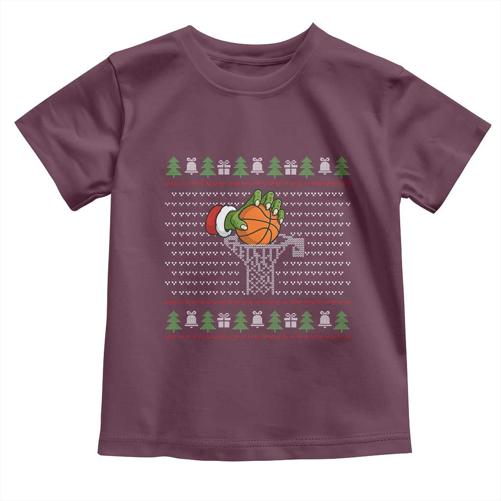Funny Zombie Hand Basketball Christmas Gift Toddler T Shirt - Wonder Print Shop