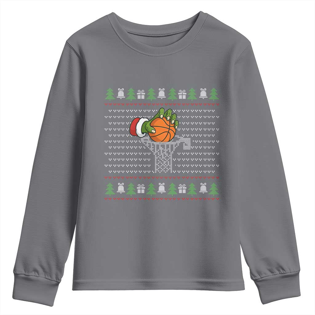 Funny Zombie Hand Basketball Christmas Gift Youth Sweatshirt - Wonder Print Shop
