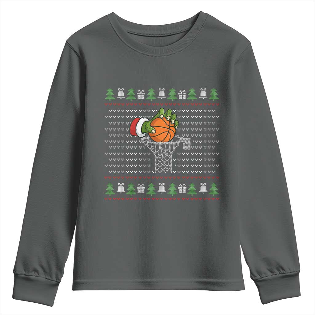 Funny Zombie Hand Basketball Christmas Gift Youth Sweatshirt - Wonder Print Shop