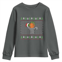 Funny Zombie Hand Basketball Christmas Gift Youth Sweatshirt - Wonder Print Shop
