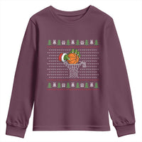 Funny Zombie Hand Basketball Christmas Gift Youth Sweatshirt - Wonder Print Shop