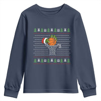 Funny Zombie Hand Basketball Christmas Gift Youth Sweatshirt - Wonder Print Shop