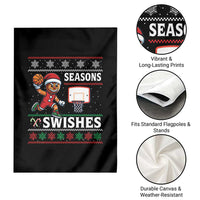 Seasons Swishes Garden Flag Funny Gingerbread Basketball Christmas Gift - Wonder Print Shop