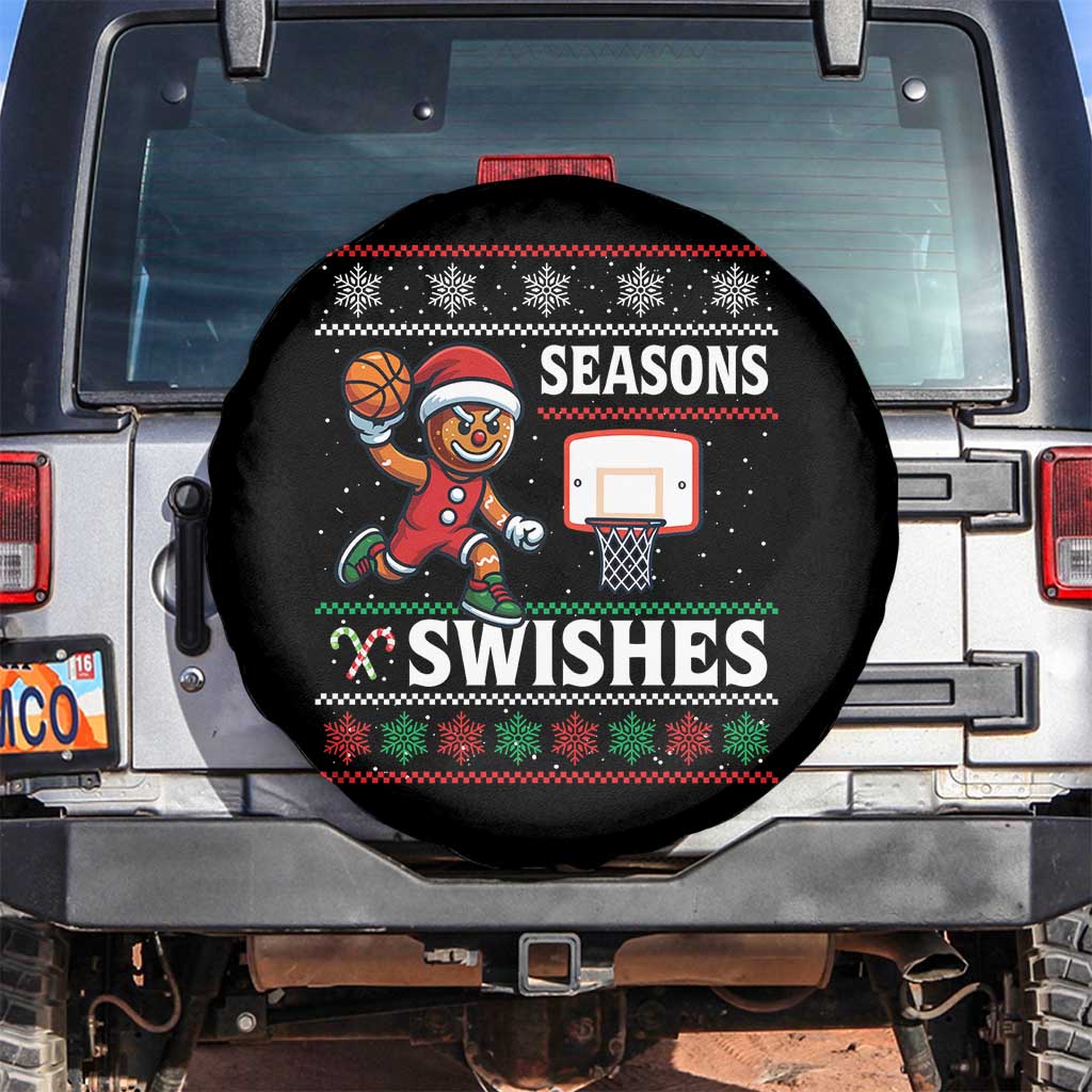 Seasons Swishes Spare Tire Cover Funny Gingerbread Basketball Christmas Gift - Wonder Print Shop