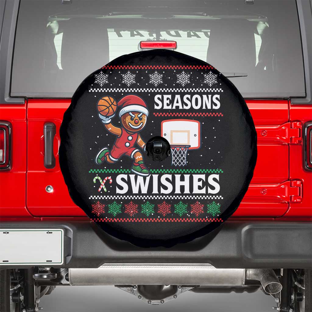 Seasons Swishes Spare Tire Cover Funny Gingerbread Basketball Christmas Gift - Wonder Print Shop