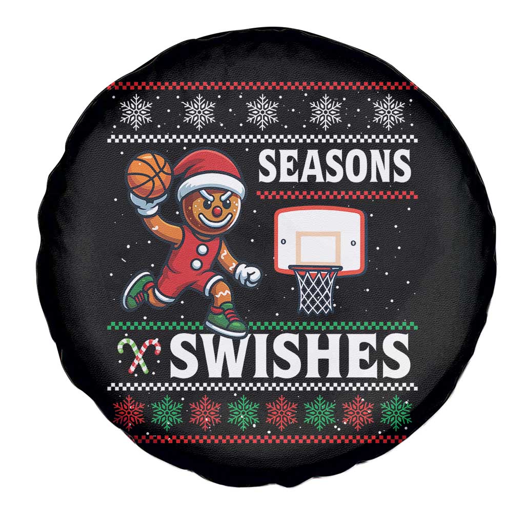 Seasons Swishes Spare Tire Cover Funny Gingerbread Basketball Christmas Gift - Wonder Print Shop