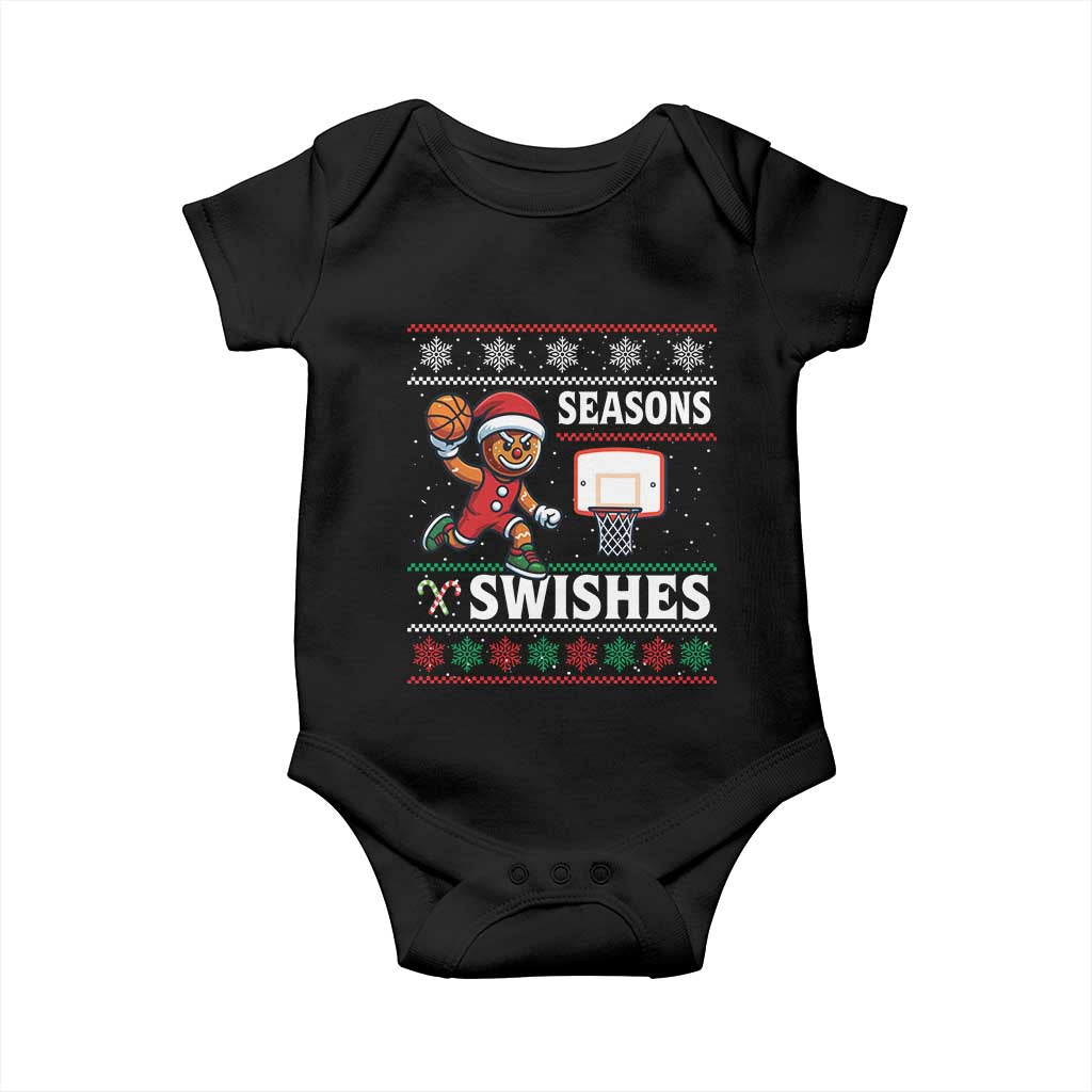 Seasons Swishes Baby Onesie Funny Gingerbread Basketball Christmas Gift - Wonder Print Shop