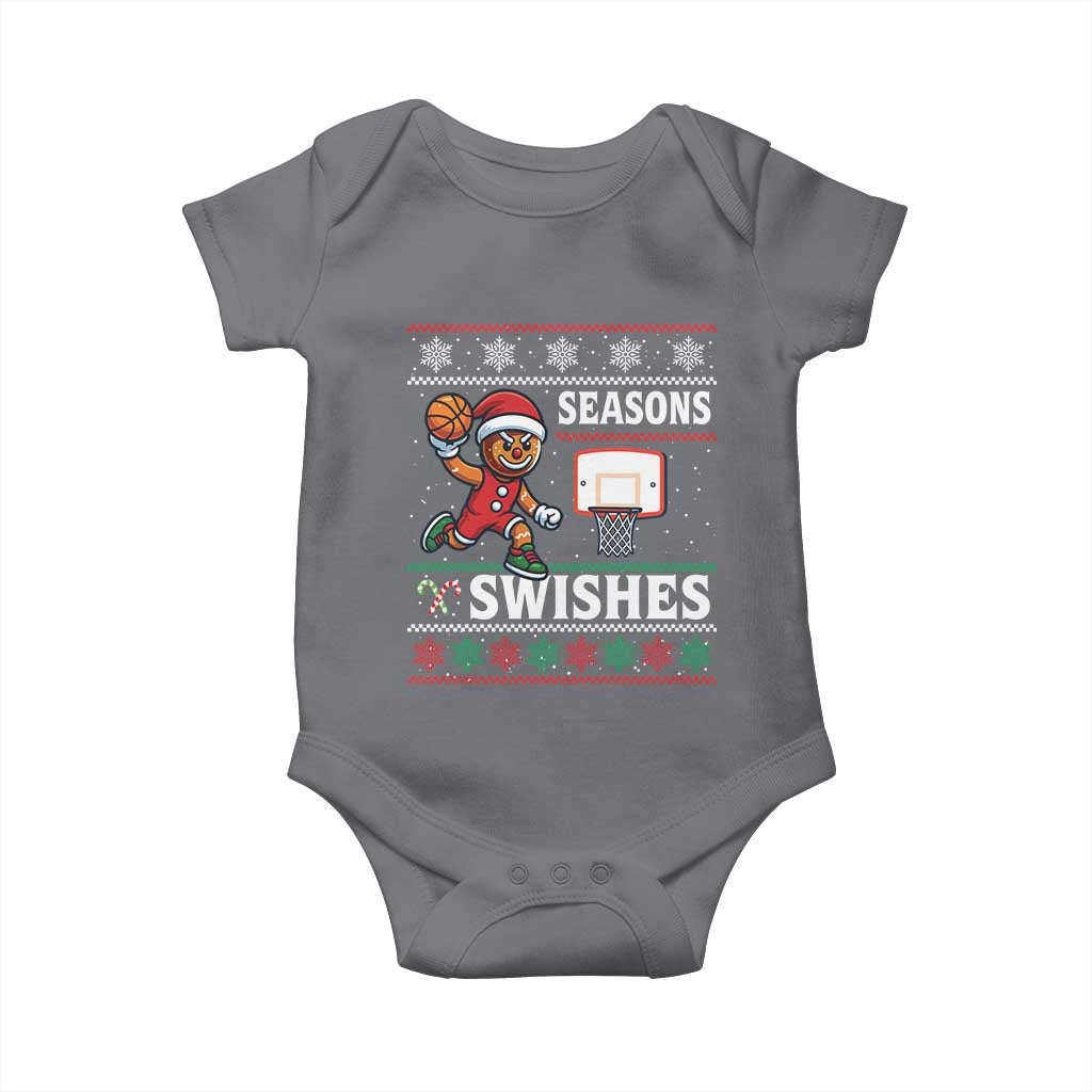 Seasons Swishes Baby Onesie Funny Gingerbread Basketball Christmas Gift - Wonder Print Shop
